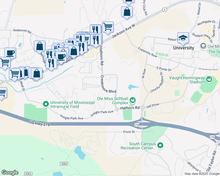 map of restaurants, bars, coffee shops, grocery stores, and more near 548 Cedar Street in Oxford