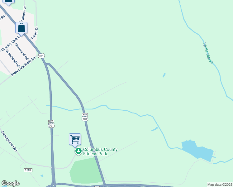 map of restaurants, bars, coffee shops, grocery stores, and more near 286 Dogwood Lane in Whiteville