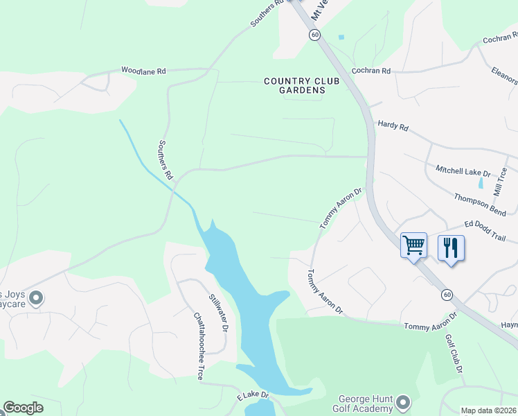 map of restaurants, bars, coffee shops, grocery stores, and more near 3550 Greystone Road in Gainesville
