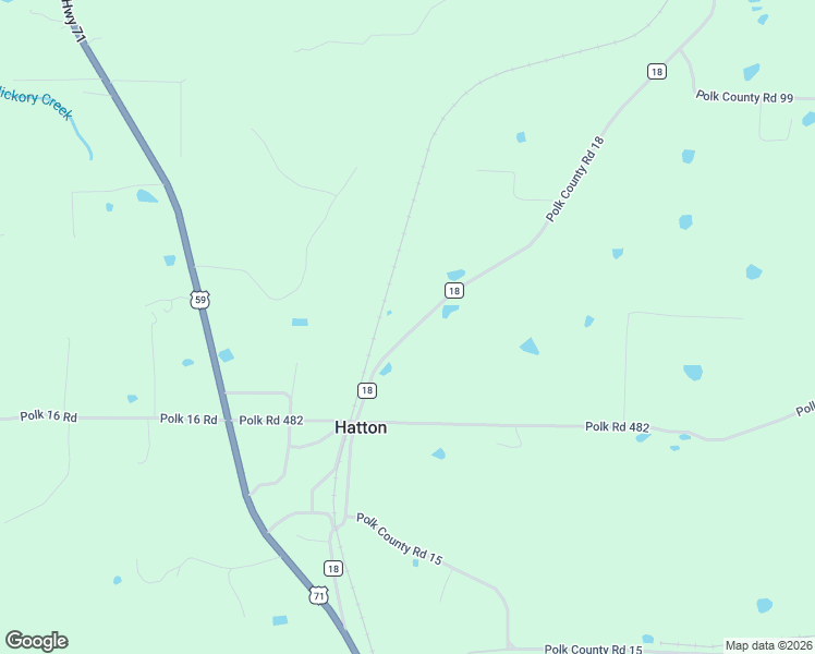map of restaurants, bars, coffee shops, grocery stores, and more near 1018 Polk County Road 18 in Hatton