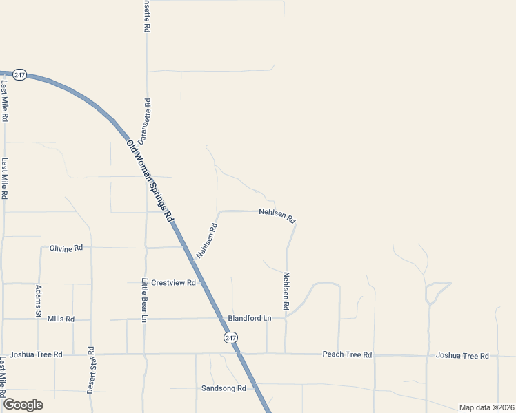 map of restaurants, bars, coffee shops, grocery stores, and more near 52024 Nehlsen Road in Johnson Valley
