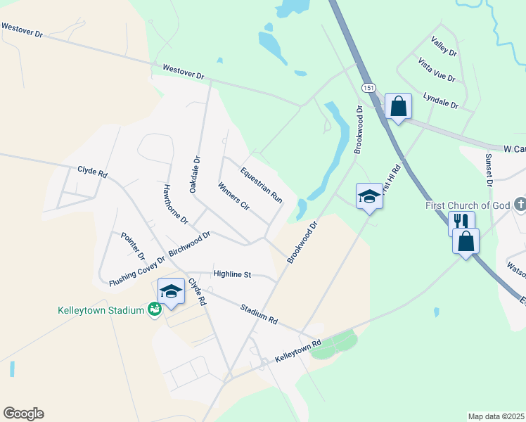 map of restaurants, bars, coffee shops, grocery stores, and more near 307 Winners Cir in Hartsville