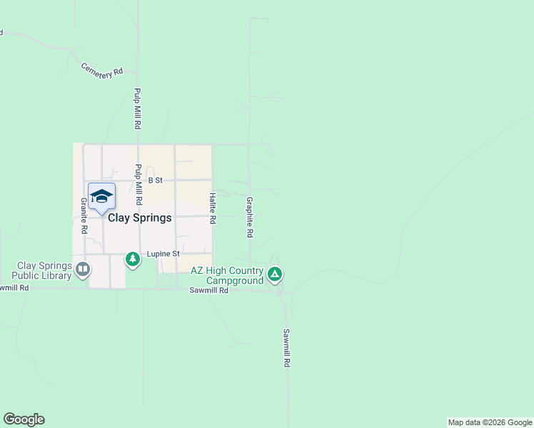 map of restaurants, bars, coffee shops, grocery stores, and more near 2137 Graphite Road in Clay Springs