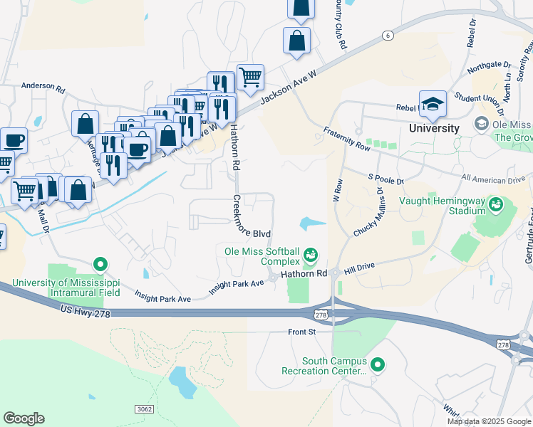 map of restaurants, bars, coffee shops, grocery stores, and more near 554 Hathorn Road in Oxford