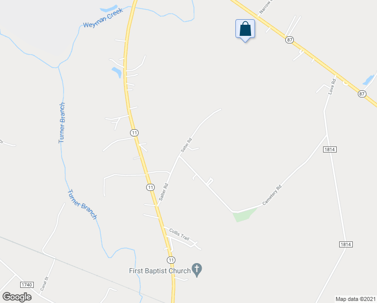 map of restaurants, bars, coffee shops, grocery stores, and more near 282 Salter Road in Riegelwood