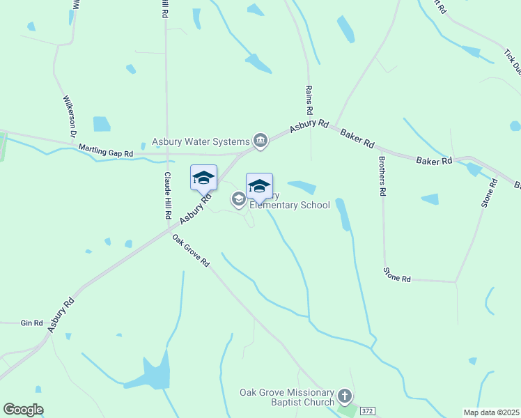 map of restaurants, bars, coffee shops, grocery stores, and more near 1990 Asbury Road in Albertville
