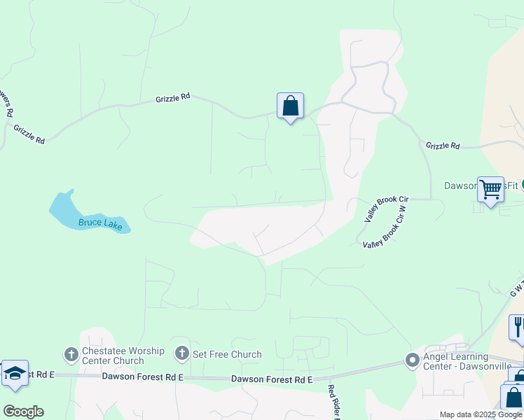 map of restaurants, bars, coffee shops, grocery stores, and more near 215 Trillium Ridge in Dawsonville