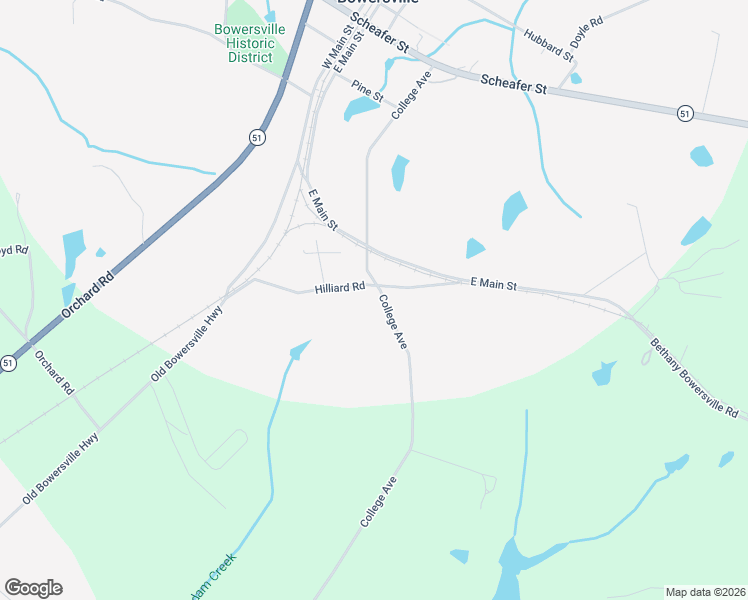 map of restaurants, bars, coffee shops, grocery stores, and more near 201 Hilliard Road in Bowersville