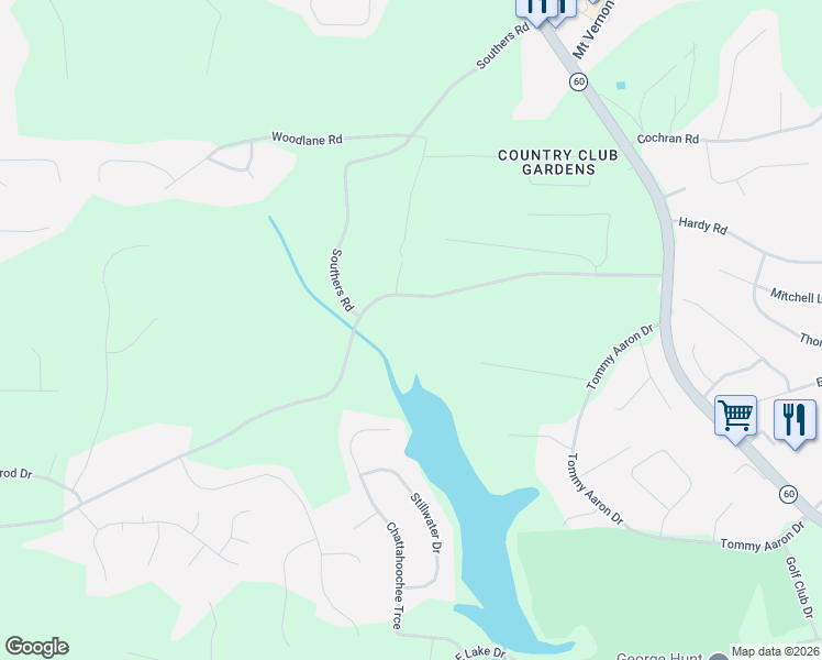 map of restaurants, bars, coffee shops, grocery stores, and more near 3691 Ledan Road in Gainesville