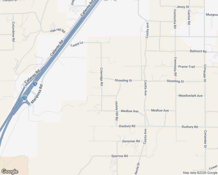 map of restaurants, bars, coffee shops, grocery stores, and more near 6124 Coleridge Road in Hesperia
