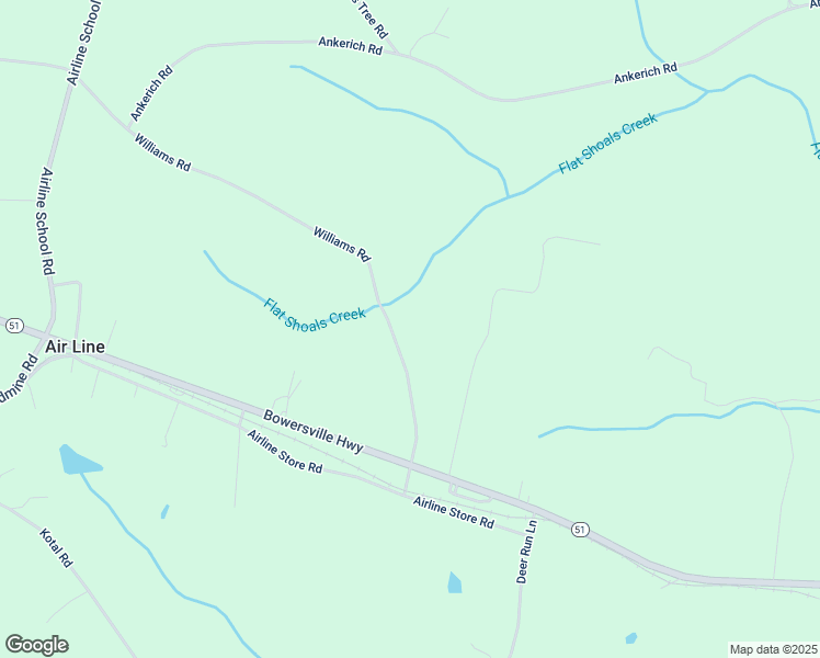 map of restaurants, bars, coffee shops, grocery stores, and more near 358 Williams Road in Bowersville