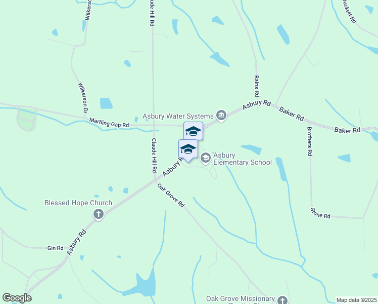 map of restaurants, bars, coffee shops, grocery stores, and more near 1990 Asbury Road in Albertville
