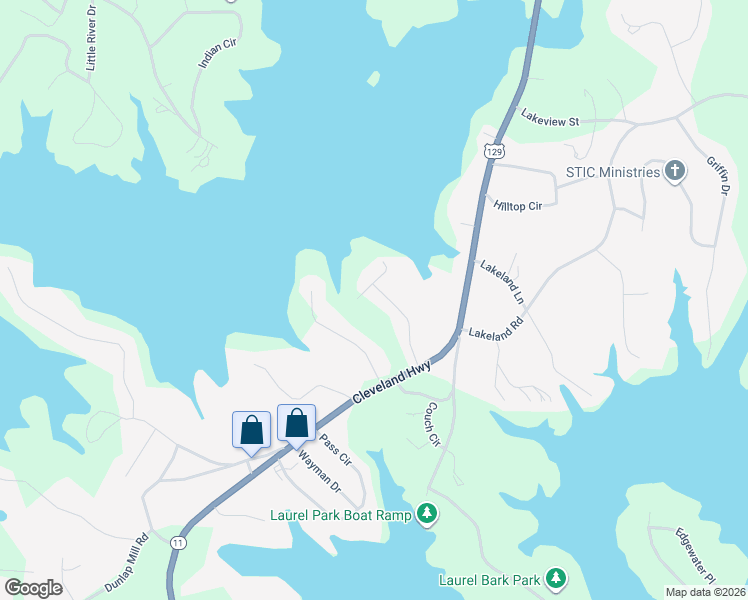 map of restaurants, bars, coffee shops, grocery stores, and more near 3055 Scenic Drive in Gainesville
