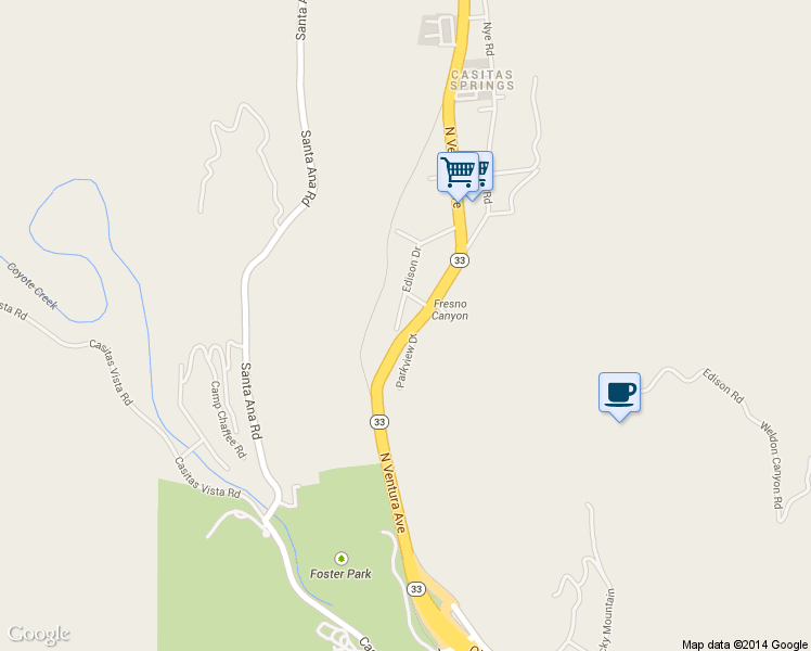 map of restaurants, bars, coffee shops, grocery stores, and more near 8236 Edison Drive in Ventura