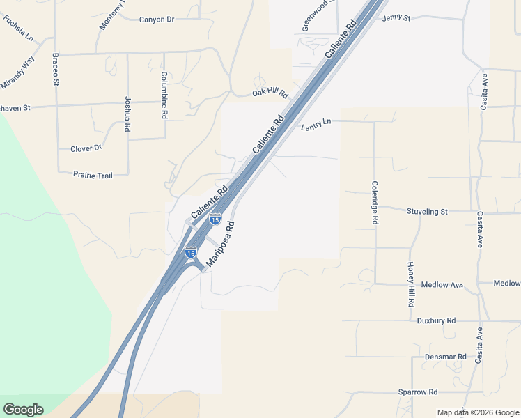 map of restaurants, bars, coffee shops, grocery stores, and more near Mariposa Road in Hesperia
