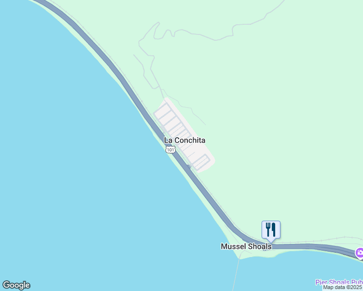 map of restaurants, bars, coffee shops, grocery stores, and more near in La Conchita