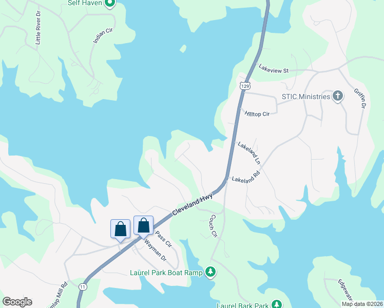 map of restaurants, bars, coffee shops, grocery stores, and more near 3055 Scenic Drive in Gainesville