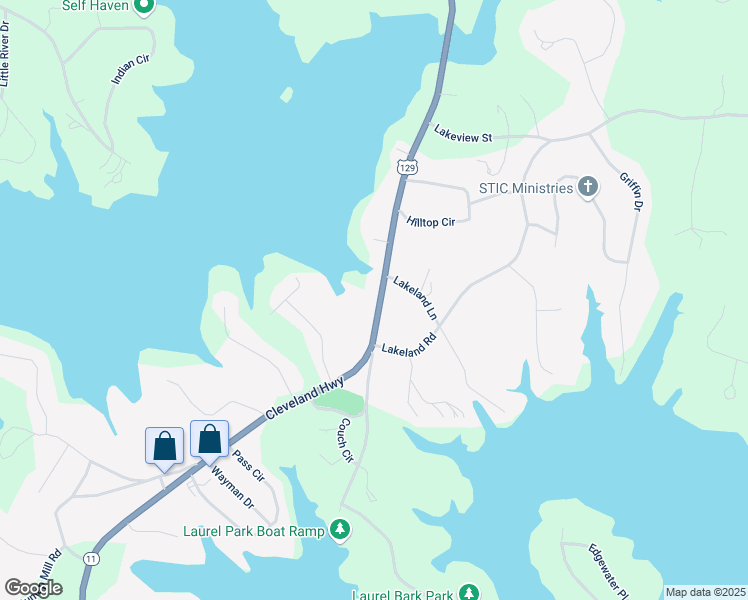 map of restaurants, bars, coffee shops, grocery stores, and more near 3223 Cleveland Highway in Gainesville