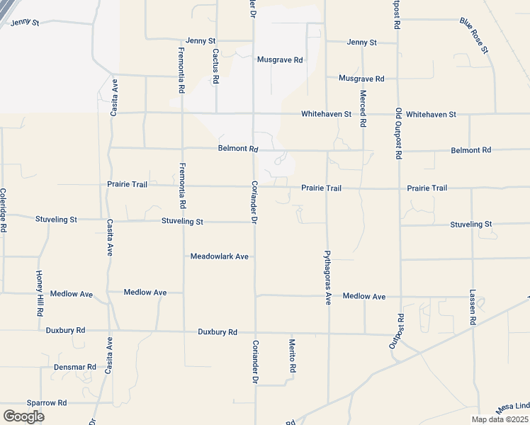 map of restaurants, bars, coffee shops, grocery stores, and more near 6233 Coriander Drive in Hesperia