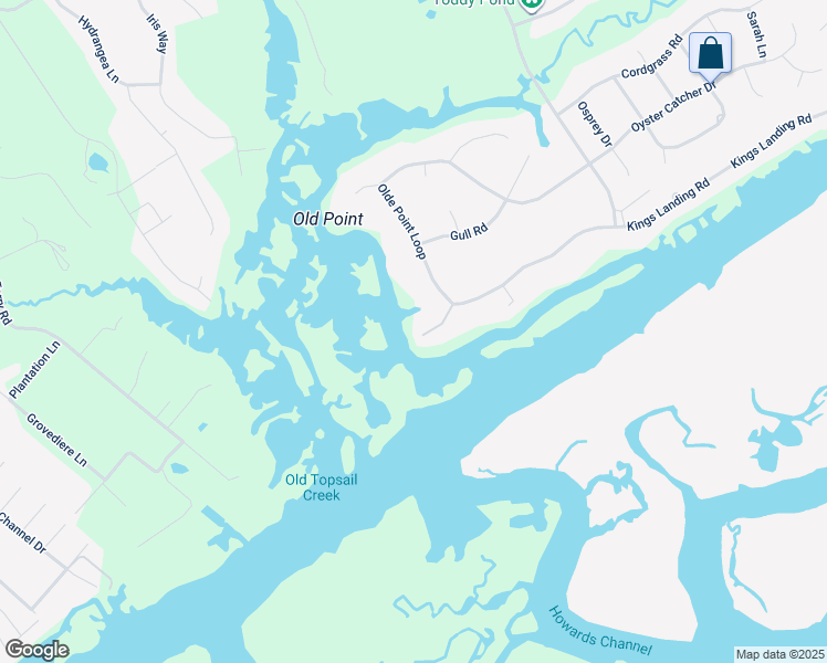 map of restaurants, bars, coffee shops, grocery stores, and more near 112 Coastal Bluffs Court in Hampstead
