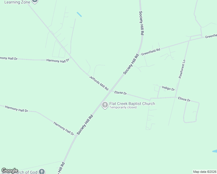 map of restaurants, bars, coffee shops, grocery stores, and more near 1402 Society Hill Road in Darlington