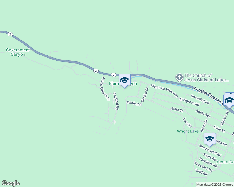 map of restaurants, bars, coffee shops, grocery stores, and more near 6253 Cardinal Road in Wrightwood