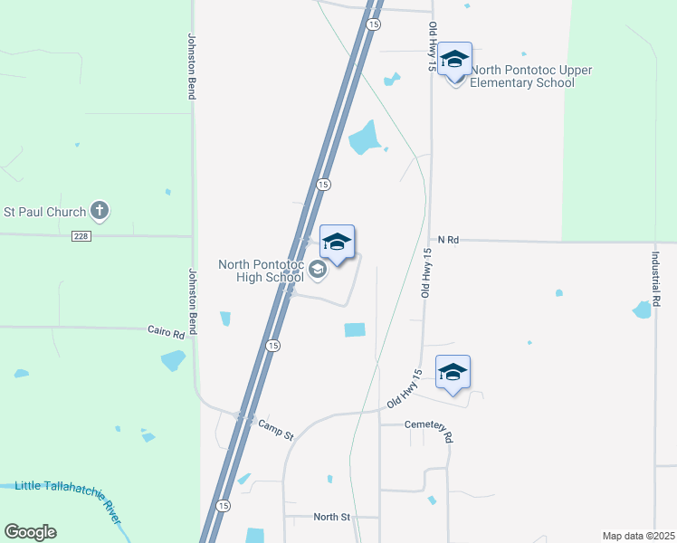 map of restaurants, bars, coffee shops, grocery stores, and more near 8324 Mississippi 15 in Ecru