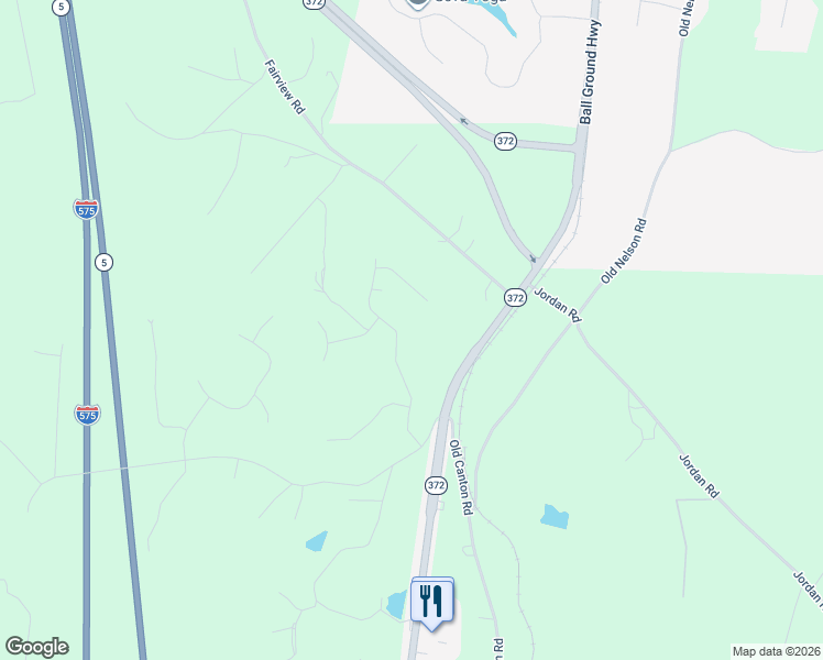 map of restaurants, bars, coffee shops, grocery stores, and more near 110 Heritage Oaks Drive in Ball Ground