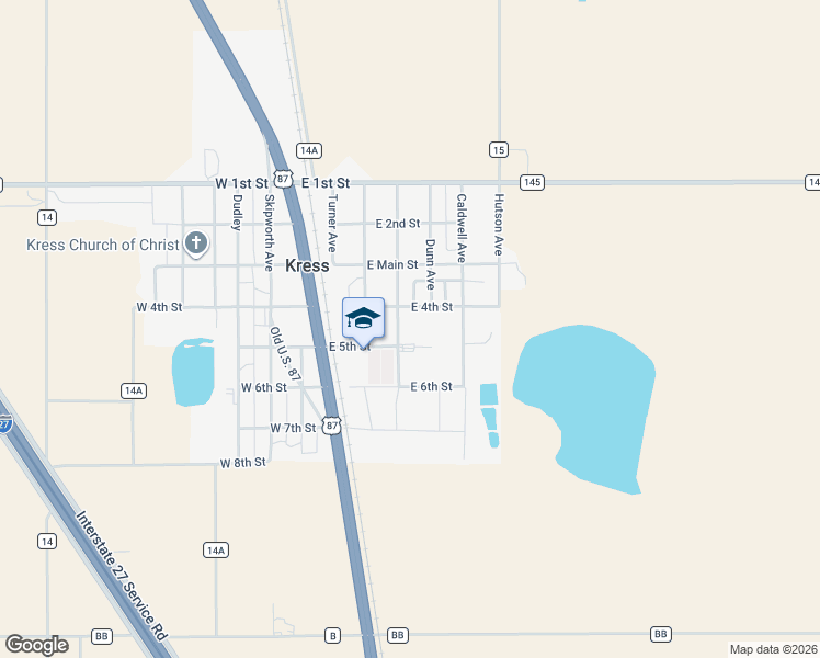 map of restaurants, bars, coffee shops, grocery stores, and more near Ripley Ave in Kress