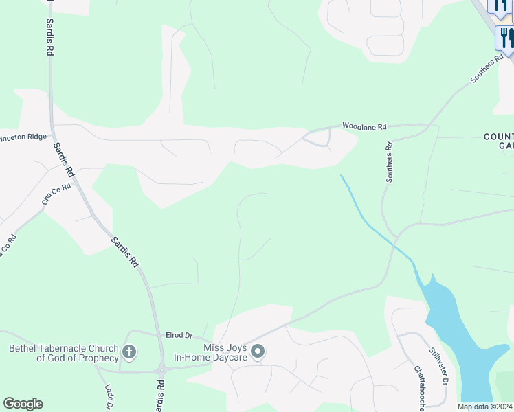 map of restaurants, bars, coffee shops, grocery stores, and more near 4060 Hidden Hollow Drive in Gainesville