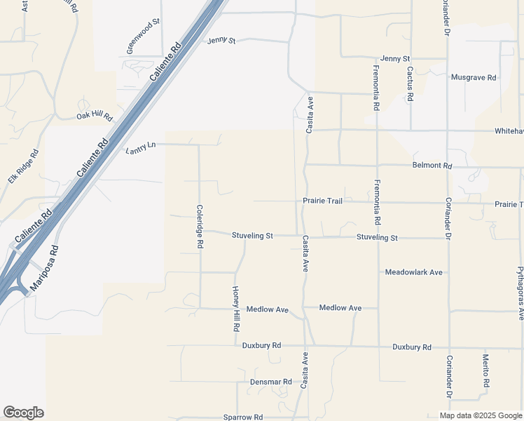 map of restaurants, bars, coffee shops, grocery stores, and more near 11155 Prairie Trail in Hesperia