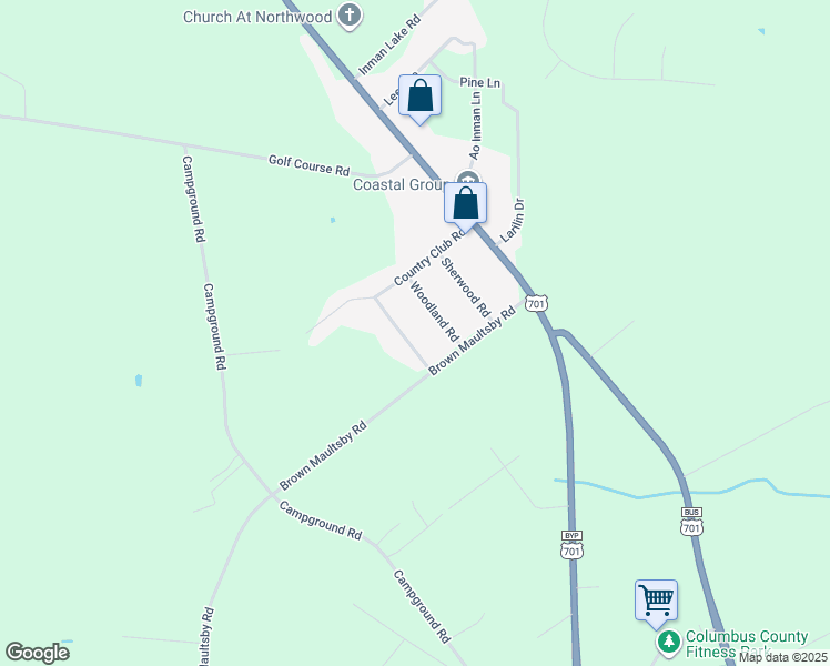 map of restaurants, bars, coffee shops, grocery stores, and more near 89 Woodland Road in Whiteville