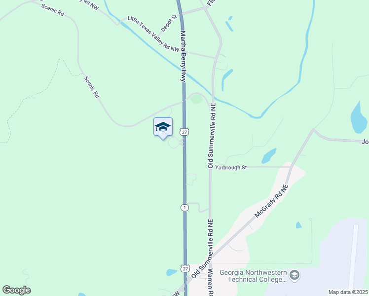 map of restaurants, bars, coffee shops, grocery stores, and more near 5075 Martha Berry Highway in Rome