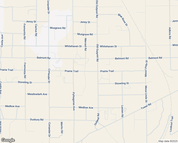 map of restaurants, bars, coffee shops, grocery stores, and more near 12025 Prairie Trail in Hesperia