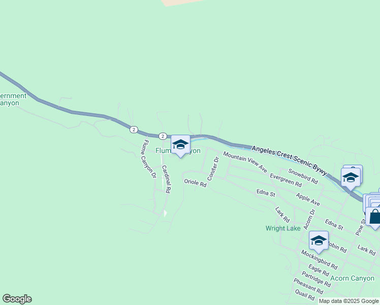 map of restaurants, bars, coffee shops, grocery stores, and more near 6300 Lucerne Place in Wrightwood