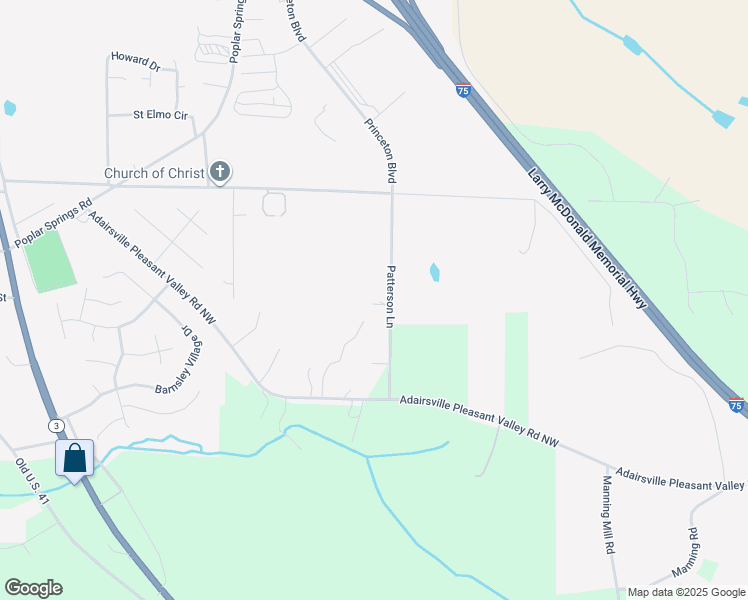 map of restaurants, bars, coffee shops, grocery stores, and more near 200 Patterson Lane in Adairsville