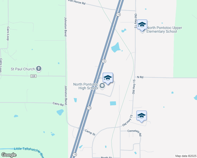 map of restaurants, bars, coffee shops, grocery stores, and more near 8324 Mississippi 15 in Ecru