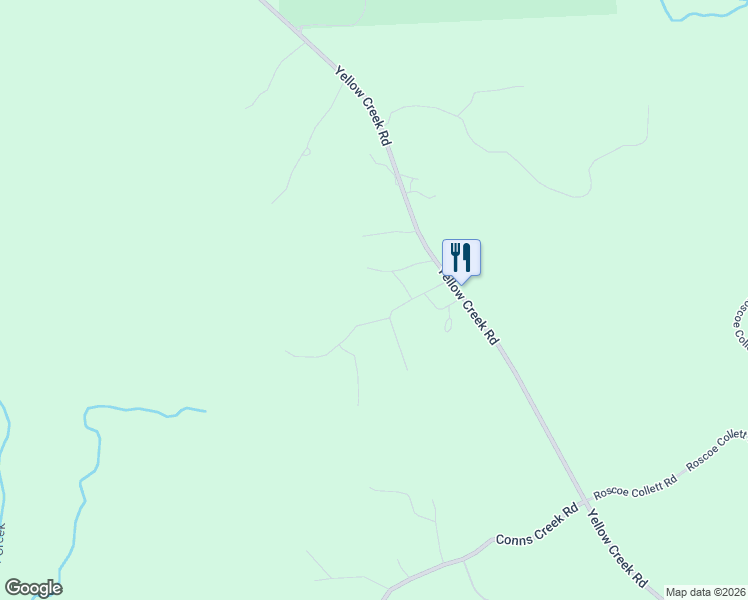 map of restaurants, bars, coffee shops, grocery stores, and more near 260 Yellow Creek Drive in Ball Ground