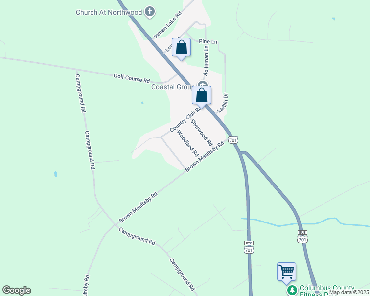 map of restaurants, bars, coffee shops, grocery stores, and more near 89 Woodland Road in Whiteville