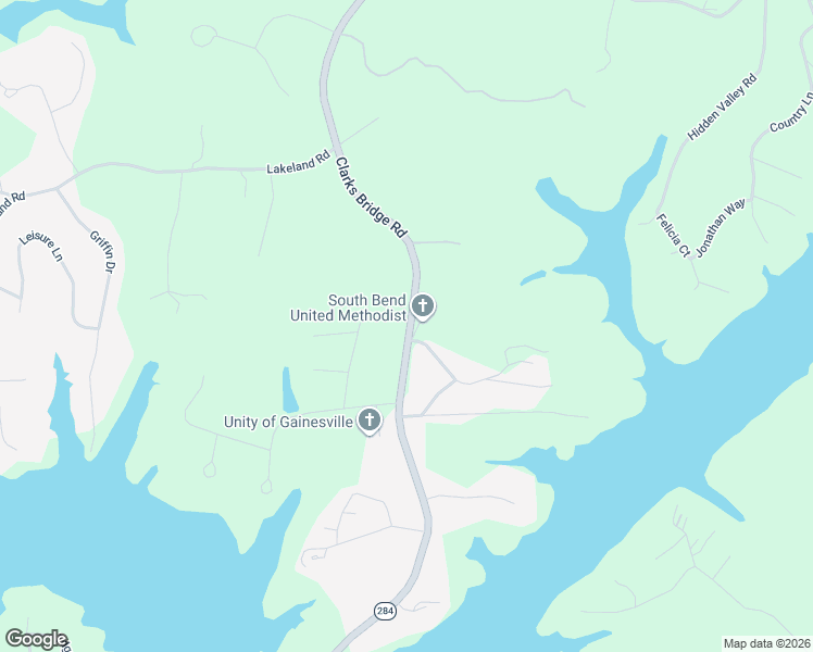 map of restaurants, bars, coffee shops, grocery stores, and more near 3512 Clarks Bridge Road in Gainesville