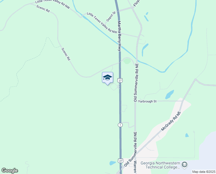map of restaurants, bars, coffee shops, grocery stores, and more near 5075 Martha Berry Highway in Rome