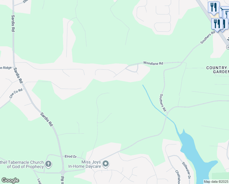 map of restaurants, bars, coffee shops, grocery stores, and more near 4084 Hidden Hollow Drive in Gainesville