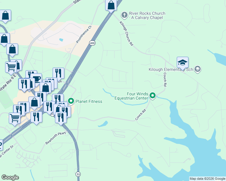 map of restaurants, bars, coffee shops, grocery stores, and more near in Dawsonville