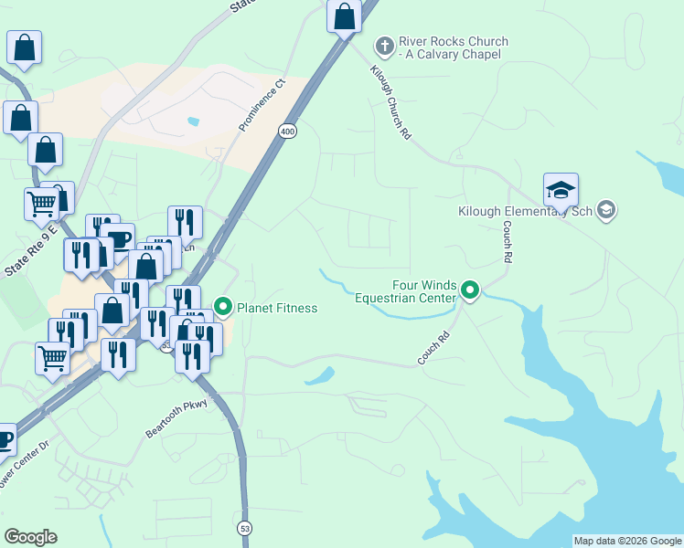 map of restaurants, bars, coffee shops, grocery stores, and more near in Dawsonville