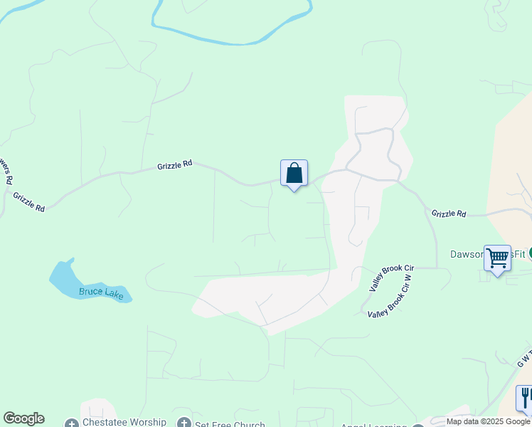 map of restaurants, bars, coffee shops, grocery stores, and more near 121 Windover Way in Dawsonville