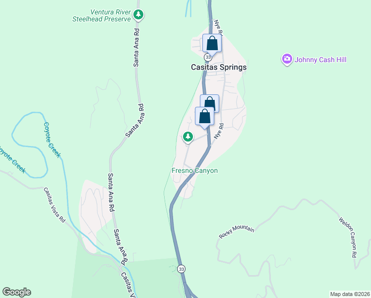 map of restaurants, bars, coffee shops, grocery stores, and more near 8415 Edison Drive in Ventura