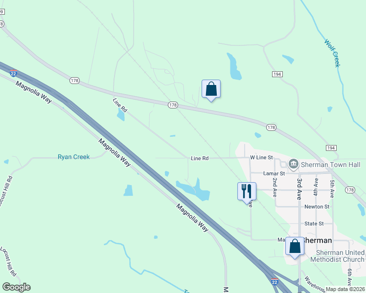 map of restaurants, bars, coffee shops, grocery stores, and more near 1043 Line Road in Blue Springs