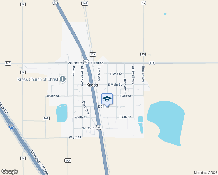 map of restaurants, bars, coffee shops, grocery stores, and more near 115-199 East Main Street in Kress