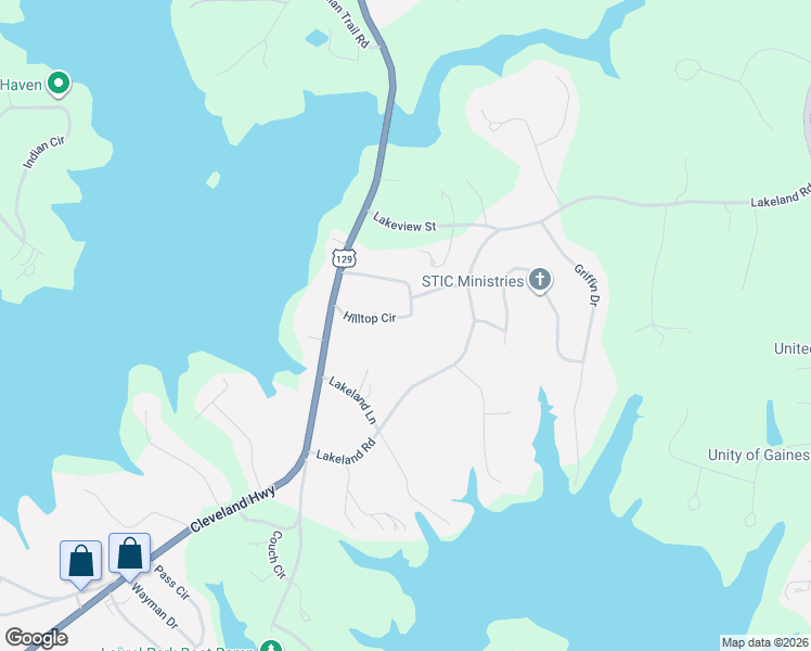 map of restaurants, bars, coffee shops, grocery stores, and more near 3248 Hilltop Circle in Gainesville