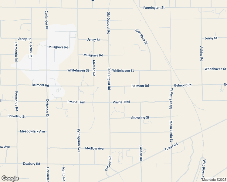 map of restaurants, bars, coffee shops, grocery stores, and more near Old Outpost Road in Oak Hills